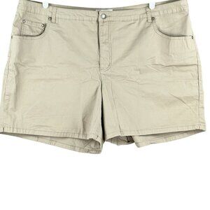 C.J.‎ Banks Women's Stretch Tan Shorts Size 24W High Rise Cotton Spandex